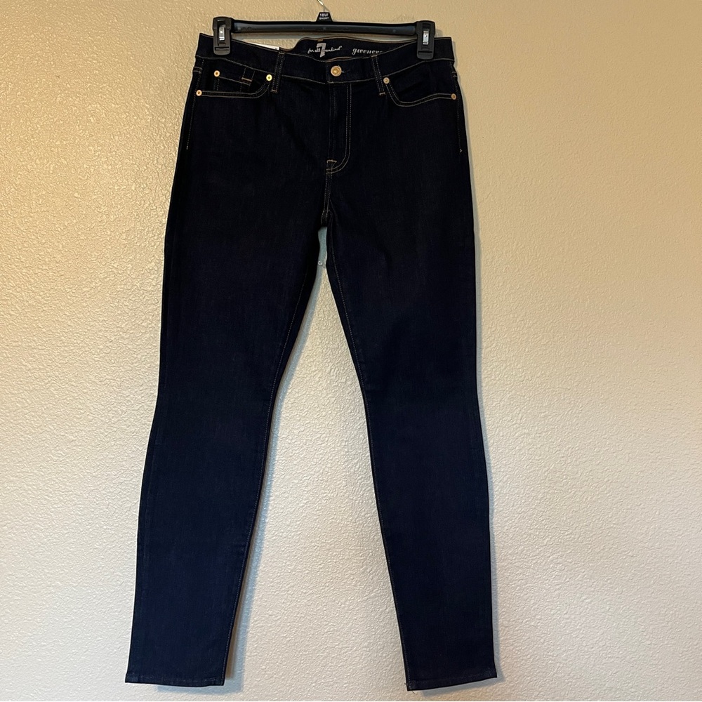 7 For All Mankind Women’s Size 32 Gwenevere Dark Blue Skinny Jeans